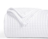 100% Cotton Waffle Weave Throw Blanket 50&quot; X 60&quot;- 405Gsm Washed Warm Sof... - $48.99
