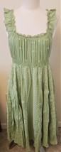 Johnny Was Embroidered Maxi Dress with Slip Sz-L Sage Tea/Green - £231.79 GBP