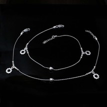 925 Real Sterling Silver Indian Anklets Ankle foot chain 10.5&quot; - £25.44 GBP