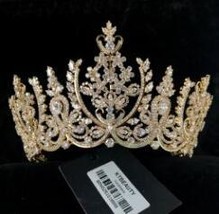New Rhinestone Half  Around Tiara Bigger Size Silvery/Gold Crown Royal Bridal We - £189.06 GBP