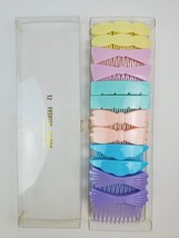 1980&#39;s NOS lot 12 pastel color plastic hair comb bows &amp; bars pink blue purple.. - £22.15 GBP