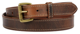 DISTRESSED STITCHED BELT - 1½&quot; Wide Soft Durable Leather &amp; Brass Roller ... - £46.18 GBP+