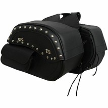 Motorcycle Hold Luggage External Pocket Deluxe Studded Throw Over Saddle... - $119.99