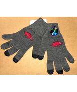 Arkansas Razorbacks GRAY Smart Touch Knitted Gloves MEDIUM Winter - $18.95