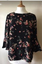 Phase Eight  Black Blouse Floral Birds UK 10. Excellent condition - £12.97 GBP