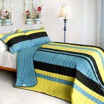 [Mountains Echoed] 3PC Vermicelli-Quilted Patchwork Quilt Set (Full/Quee... - £74.65 GBP