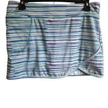 Multicolor Striped Mini Athletic Skort with Pocket Size Small - £19.46 GBP