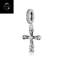 Holy Cross Crucifix Charm Faith Genuine Sterling Silver 925  For Bracelets Mum - £16.30 GBP