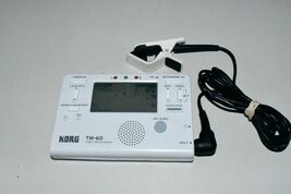 Korg TM-60 Combo Tuner/ Metronome With Clip-on Mic Microphone White w6a3 - $33.30