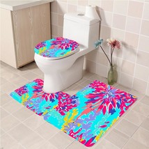 3Pcs/set Trippin and Sippin Lilly Pulitzer Bathroom Toliet Mat Set Anti ... - $33.29+