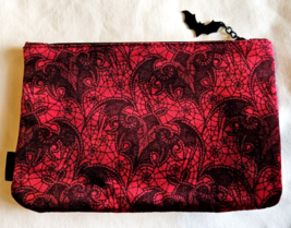 IPSY Glam Bag October 2023 Black &amp; Red With Lace Bat Design Halloween - £7.02 GBP