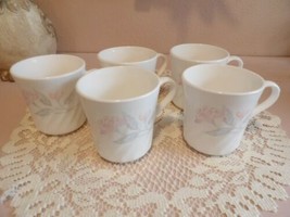 5 # Corelle Corning Impressions Pink Trio Mug/Coffee Cups Swirl Flowers ... - £89.02 GBP