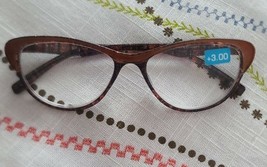 Retro ~ Cat-Eye ~ Brown Multicolored ~ +3.00 ~ Plastic Reading Glasses (... - $30.00