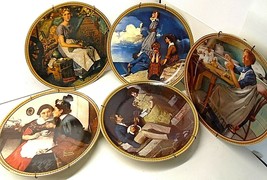 5 Vintage knowles Plate Rockwell&#39;s Rediscovered Women Collection w/Hangers - £24.93 GBP