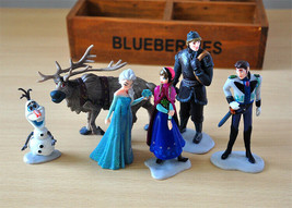 Disney Frozen Set Of 6 3 1/2&quot; Birthday Cake Topper Figurines Toy Set #2 - £13.79 GBP