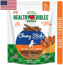 [Pack of 4] Nylabone Healthy Edibles Natural Chewy Sticks Bacon and Cheese Fl... - £39.99 GBP