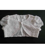 Girls Lace Bolero Jacket with Cap Sleeve - Daisy Wedding Shrug - $14.99