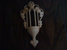 Vintage Beige Burwood Products Wall  Sconce Hanging Plant POCKET  Holder... - $738.84 MXN