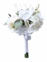 Wedding, Faux Floral Bouquet, White &amp; Blue Spring - £15.50 GBP