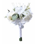 Wedding, Faux Floral Bouquet, White &amp; Blue Spring - £15.50 GBP