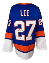 Anders Lee New York Signé Bleu Hockey Jersey Bas ITP - £77.52 GBP