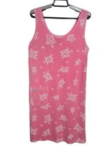 Fresh Produce Vtg. Women’s Sz L Pink White Turtle Print Tank Midi Maxi Dress  - £30.71 GBP