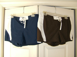 2 Pair of Sand N Sun Size 4-6 Blue/White &amp; Brown/White Shorts - £9.23 GBP