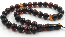 Islamic 33 Prayer Beads Natural Baltic amber Tasbih Misbaha Tesbih pressed - £58.66 GBP