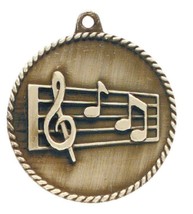 Music Medal Award Trophy With Free Lanyard HR785 School Team Sports - $0.99+