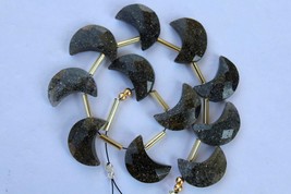 Natural black sunstone Gemstone Moon, 10 piece Crescent Moon AAA quality faceted - £31.44 GBP