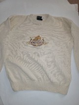 SanSegal Activewear  Beige Sweater Adult XL Chincoteague Island Horses  USA - $24.75