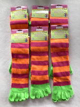 (6 Pairs) Kids Children Toe Socks Five Fingers Striped Stocking Dance Sc... - $557.31 MXN