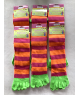 (6 Pairs) Kids Children Toe Socks Five Fingers Striped Stocking Dance Sc... - $557.31 MXN