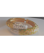 Kenneth Jay Lane, Enamel green gold Jeweled Double Tail Snake Scale Brac... - $162.48 CAD