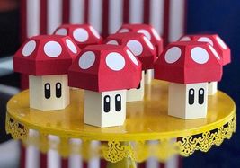 Super Mario Mushroom Treat Boxes | Set of 6, Gamer Party Favors - $64.00