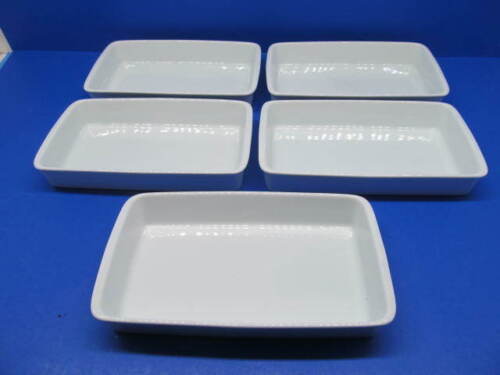 Wedgwood Korean Air KwangJuyo 7.5"X4.5" White Rectangular Dishes Set Of 5 Dishes - $89.00