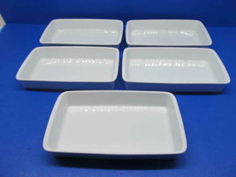 Wedgwood Korean Air KwangJuyo 7.5&quot;X4.5&quot; White Rectangular Dishes Set Of 5 Dishes - £70.13 GBP