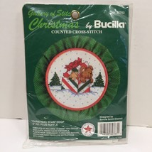 Christmas Bear Hoop Cross Stitch Kit Bucilla 5" - $4.45