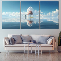 3 Pieces Canvas Wall Art Poster Print Modern Tree In Water Painting Home Decor - £20.06 GBP+
