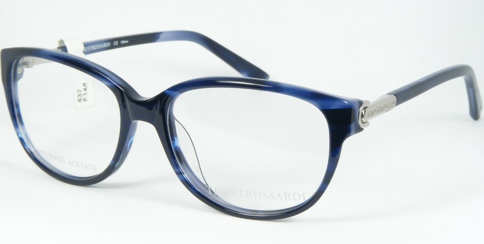 TRUSSARDI TR12503 BL BLUE /BLACK EYEGLASSES GLASSES ACETAT FRAME 52-16-1... - $115.77