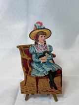 1900&#39;s Lion Coffee No 8 The Photographer Paperdoll Girl Cat Victorian Tr... - £23.70 GBP