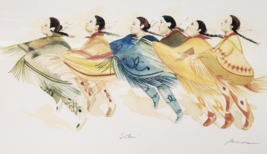 Signed Daniel Ramirez SISTER&#39;S Saginaw Chippewa Native American Indian Art Print - £386.44 GBP