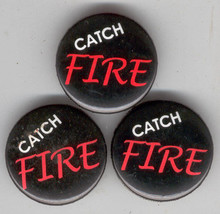3 Catch Fire Bob Marley Vintage 1980&#39;S Raggae Jamaica Rasta 1 Inch Metal Pins - £7.03 GBP