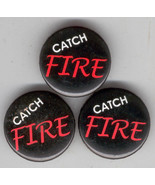 3 CATCH FIRE BOB MARLEY VINTAGE 1980&#39;S RAGGAE JAMAICA RASTA 1 INCH METAL... - £6.85 GBP