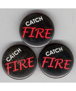 3 CATCH FIRE BOB MARLEY VINTAGE 1980&#39;S RAGGAE JAMAICA RASTA 1 INCH METAL... - $8.75