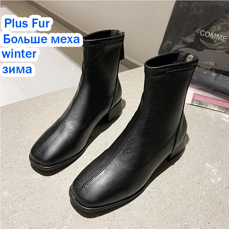 Ankle boots ladies pu leather shoes winter ladies casual jason botas mujer autumn women thumb200