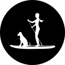 SUP (paddle board) Girl &amp; Dog Spare Tire Cover ANY Size, ANY Vehicle,Trailer,RV - £90.12 GBP