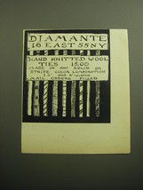 1958 Diamante Ties Ad - Hand knitted wool ties 15.00 - £14.72 GBP