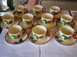 -Magnicent Set of 10  FRANCISCAN Cups and Saucers-Apple Pattern - £58.49 GBP