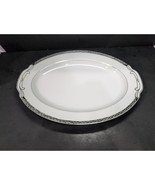 Fukagawa Arita Silver Fern Oval Platter, MCM Vintage Hand Painted Tray, ... - $376.33 MXN